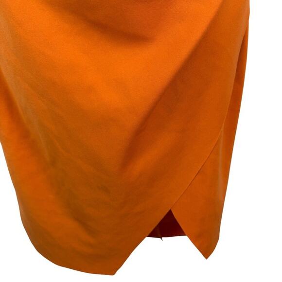 Asos Design Womens Orange Ruched Off The Shoulder Puff Sleeve Sheath Dress sz 10 - Picture 7 of 16